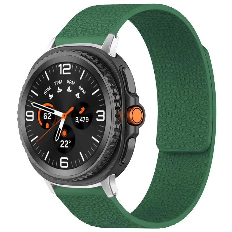 xDfind Litchi Texture Magnetic Silicone Watch Band, For Samsung Galaxy Watch Ultra/Ultra 2025, For Samsung Galaxy Watch8 / 8 Classic, For Samsung Galaxy Watch 7 / 6 / 5 / FE, For Samsung Galaxy Fit3 SM-R390