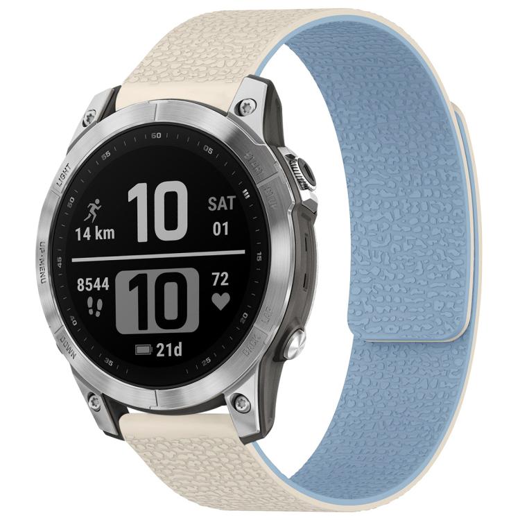 xDfind Litchi Texture Magnetic Silicone Watch Band, For Garmin Fenix 8/7X/6X/5X 26mm, For Garmin Fenix 8/7/6/5 22mm, For Garmin Fenix 8/7S/6S/5S 20mm, For Garmin Forerunner 45 / 45S / Swim 2 18mm