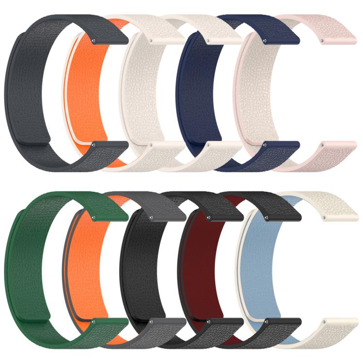 xDfind Litchi Texture Magnetic Silicone Watch Band, For Garmin Fenix 8/7X/6X/5X 26mm, For Garmin Fenix 8/7/6/5 22mm, For Garmin Fenix 8/7S/6S/5S 20mm, For Garmin Forerunner 45 / 45S / Swim 2 18mm