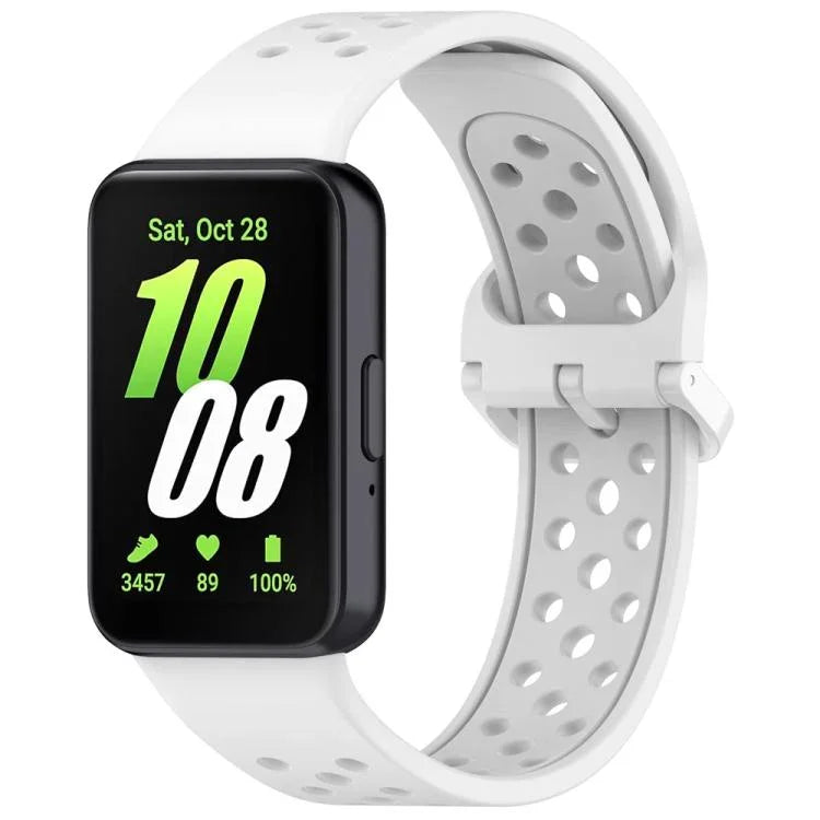 xDfind 彩色扣實色透氣矽膠錶帶，適用於 Samsung Galaxy Fit3