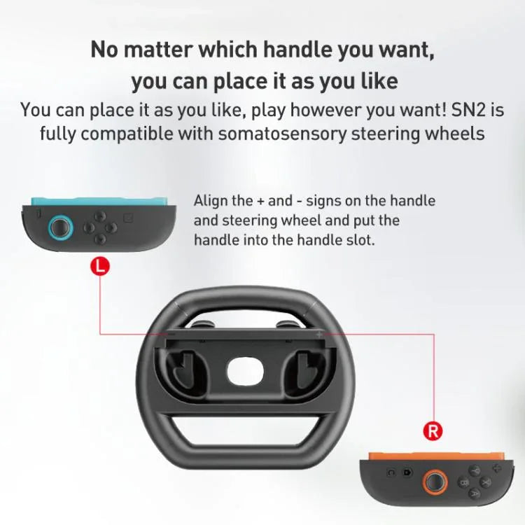 適用於 Nintendo Switch 2 Joy-Con 4件組 iPlay HBS-2813-C 簡易賽車方向盤控制器
