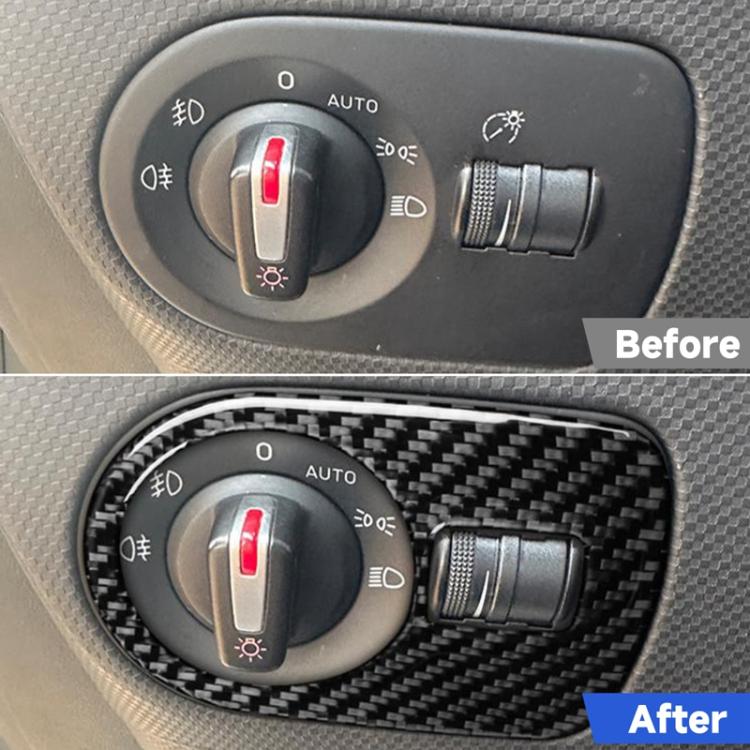Carbon Fiber Car Headlight Switch Panel Decorative Sticker for SEAT Leon 2005-2012, Headlight Switch Panel, Left Driver, Headlight Switch Panel, Right Driver