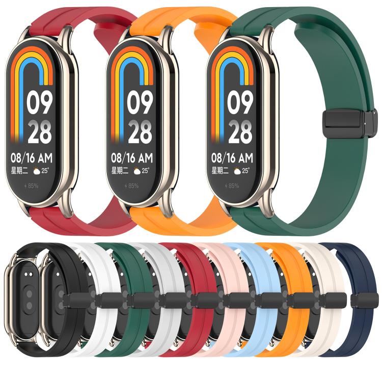 xDfind Folding Buckle Silicone Watch Band, For Xiaomi Smart Band 10 / 9 / 8 / NFC