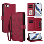 蝴蝶愛心花多卡拉鍊錢包皮革手機殼，適用於 iPhone 15、iPhone 14 Plus、iPhone 14 / 13、iPhone 14 Pro、iPhone 14 Pro Max、iPhone 7 / 8 / SE 2022