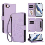蝴蝶愛心花多卡拉鍊錢包皮革手機殼，適用於 iPhone 15、iPhone 14 Plus、iPhone 14 / 13、iPhone 14 Pro、iPhone 14 Pro Max、iPhone 7 / 8 / SE 2022
