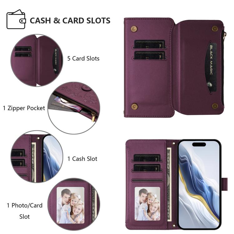 蝴蝶愛花多卡拉鍊錢包皮革手機殼，適用於 iPhone 11 Pro Max，適用於 iPhone 11，適用於 iPhone 11 Pro，適用於 iPhone X / XS，適用於 iPhone XR，適用於 iPhone XS Max