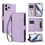 蝴蝶愛花多卡拉鍊錢包皮革手機殼，適用於 iPhone 11 Pro Max，適用於 iPhone 11，適用於 iPhone 11 Pro，適用於 iPhone X / XS，適用於 iPhone XR，適用於 iPhone XS Max