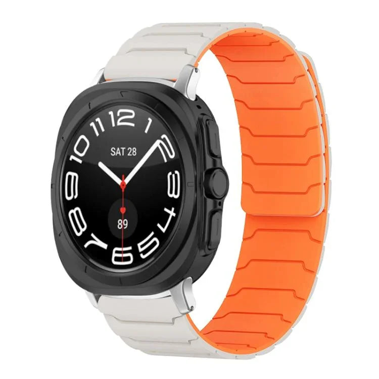 xDfind 磁吸矽膠錶帶，適用於 Samsung Galaxy Watch Ultra / Ultra 2025，Samsung Galaxy Watch8 / 8 Classic，Samsung Galaxy Watch 7 / 6 / 5 / FE