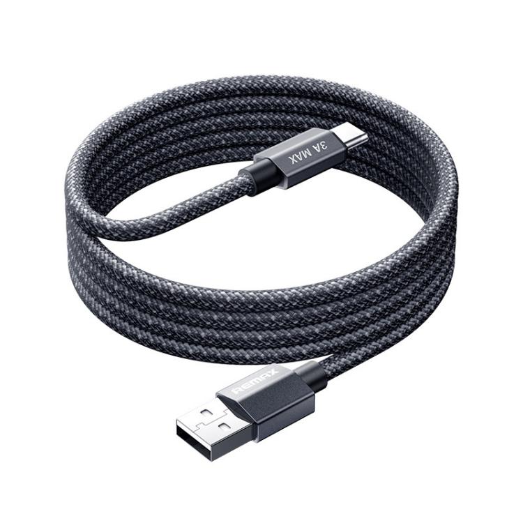 REMAX CB01 3A USB 轉 Type-C 鋁合金編織快充數據線帶 LED 燈，長度：1.2m，USB 轉 Type-C