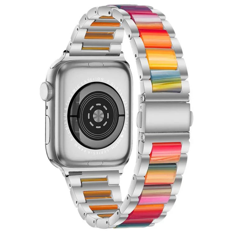 xDfind 三珠金屬樹脂錶帶，適用於 Apple Watch 42 / 44 / 45 / 46 / 49mm，適用於 Apple Watch 38 / 40 / 41 / S10 42mm
