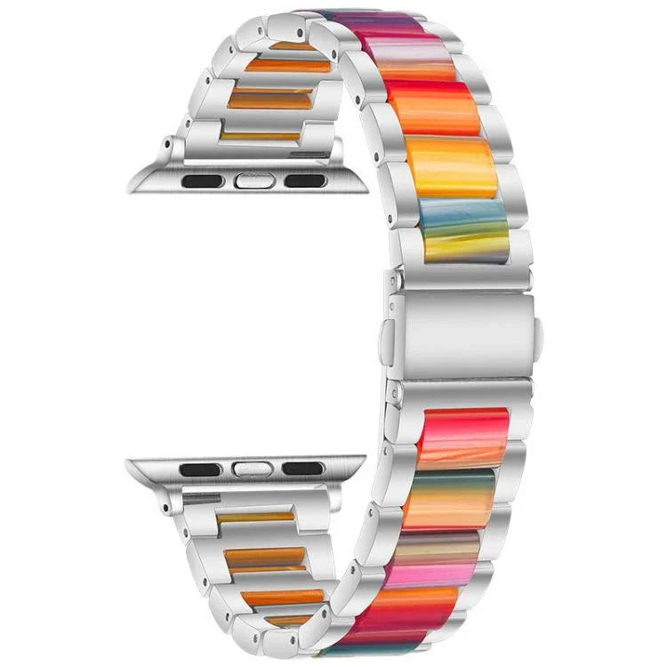 xDfind 三珠金屬樹脂錶帶，適用於 Apple Watch 42 / 44 / 45 / 46 / 49mm，適用於 Apple Watch 38 / 40 / 41 / S10 42mm