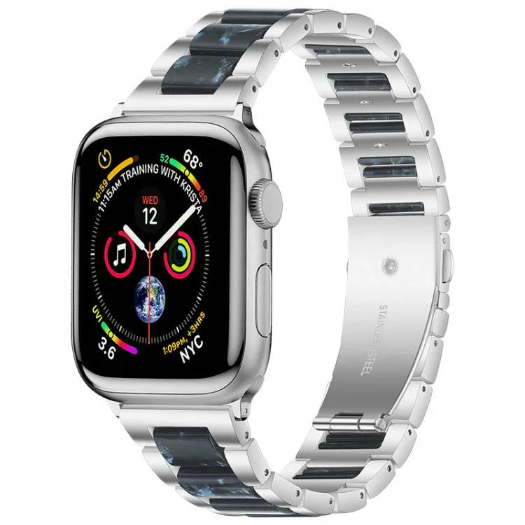 xDfind 三珠金屬樹脂錶帶，適用於 Apple Watch 42 / 44 / 45 / 46 / 49mm，適用於 Apple Watch 38 / 40 / 41 / S10 42mm