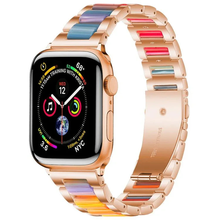 xDfind 三珠金屬樹脂錶帶，適用於 Apple Watch 42 / 44 / 45 / 46 / 49mm，適用於 Apple Watch 38 / 40 / 41 / S10 42mm