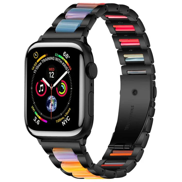 xDfind 三珠金屬樹脂錶帶，適用於 Apple Watch 42 / 44 / 45 / 46 / 49mm，適用於 Apple Watch 38 / 40 / 41 / S10 42mm