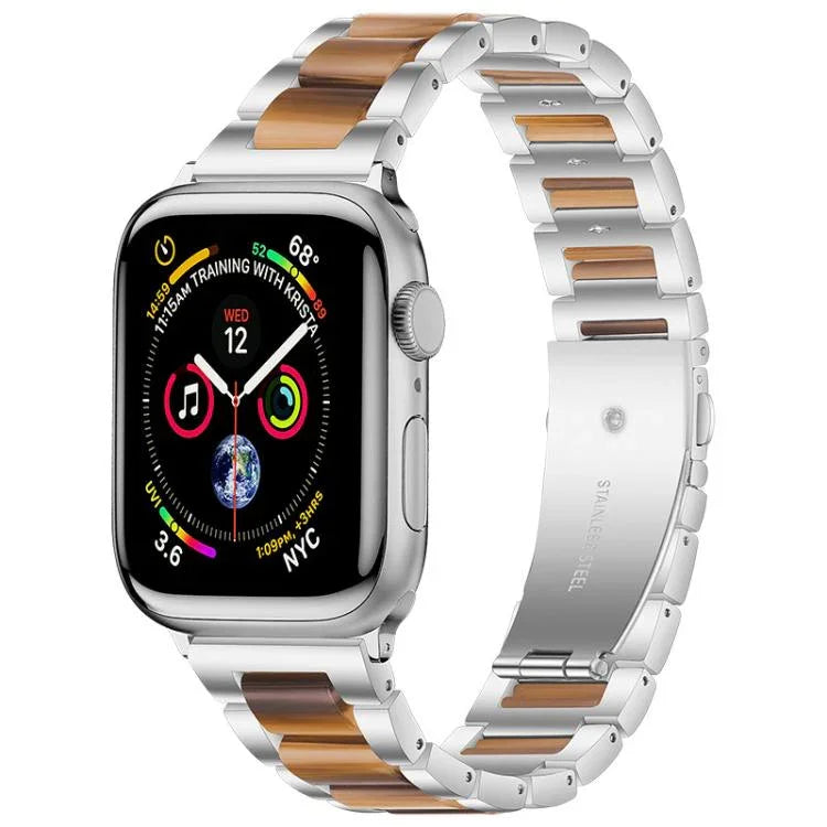 xDfind 三珠金屬樹脂錶帶，適用於 Apple Watch 42 / 44 / 45 / 46 / 49mm，適用於 Apple Watch 38 / 40 / 41 / S10 42mm