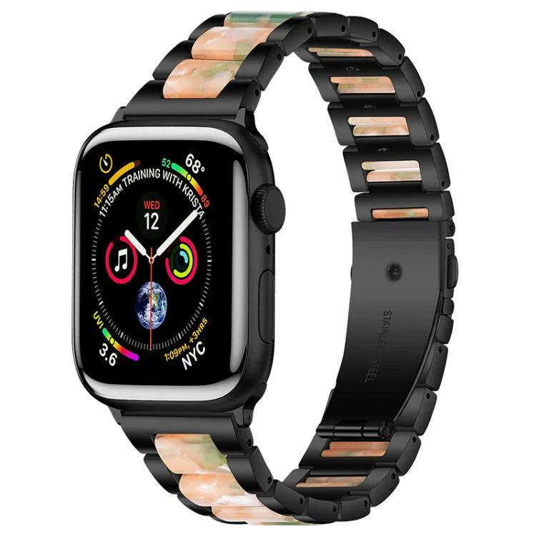 xDfind 三珠金屬樹脂錶帶，適用於 Apple Watch 42 / 44 / 45 / 46 / 49mm，適用於 Apple Watch 38 / 40 / 41 / S10 42mm