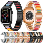 xDfind 三珠金屬樹脂錶帶，適用於 Apple Watch 42 / 44 / 45 / 46 / 49mm，適用於 Apple Watch 38 / 40 / 41 / S10 42mm