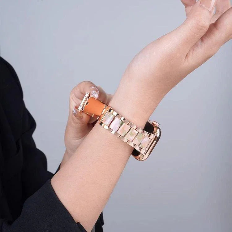 xDfind 三珠金屬樹脂錶帶，適用於 Apple Watch 42 / 44 / 45 / 46 / 49mm，適用於 Apple Watch 38 / 40 / 41 / S10 42mm