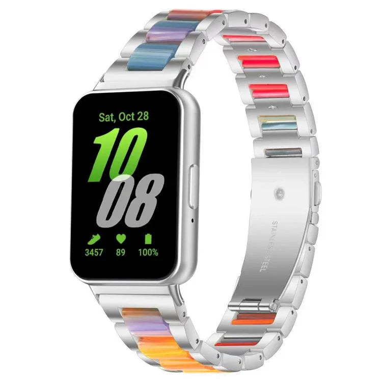xDfind 三珠金屬樹脂錶帶，適用於 Samsung Galaxy Fit3 SM-R390
