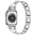 xDfind X 形單排鑽石金屬錶帶，適用於 Apple Watch 42 / 44 / 45 / 46 / 49mm，適用於 Apple Watch 38 / 40 / 41 / S10 42mm