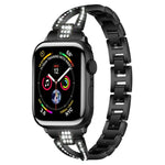 xDfind X 形單排鑽石金屬錶帶，適用於 Apple Watch 42 / 44 / 45 / 46 / 49mm，適用於 Apple Watch 38 / 40 / 41 / S10 42mm