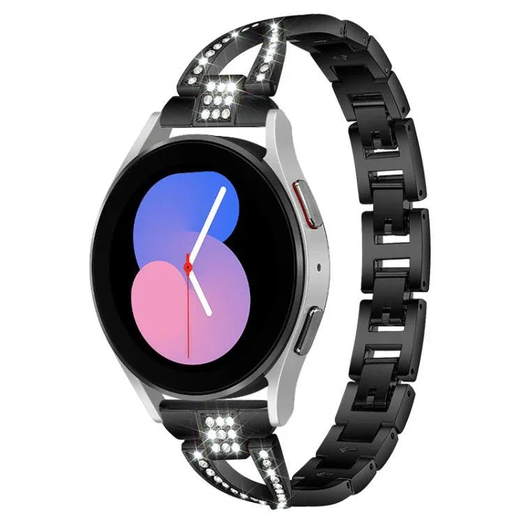 xDfind X型單排鑽石金屬錶帶，適用於 Samsung Galaxy Watch Ultra/Ultra 2025，Samsung Galaxy Watch8 / 8 Classic，Samsung Galaxy Watch 7 / 6 / 5 / FE