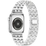 xDfind 五珠全鑽金屬錶帶，適用於 Apple Watch 42 / 44 / 45 / 46 / 49mm，適用於 Apple Watch 38 / 40 / 41 / S10 42mm