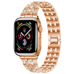 xDfind 五珠全鑽金屬錶帶，適用於 Apple Watch 42 / 44 / 45 / 46 / 49mm，適用於 Apple Watch 38 / 40 / 41 / S10 42mm