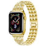 xDfind 五珠全鑽金屬錶帶，適用於 Apple Watch 42 / 44 / 45 / 46 / 49mm，適用於 Apple Watch 38 / 40 / 41 / S10 42mm