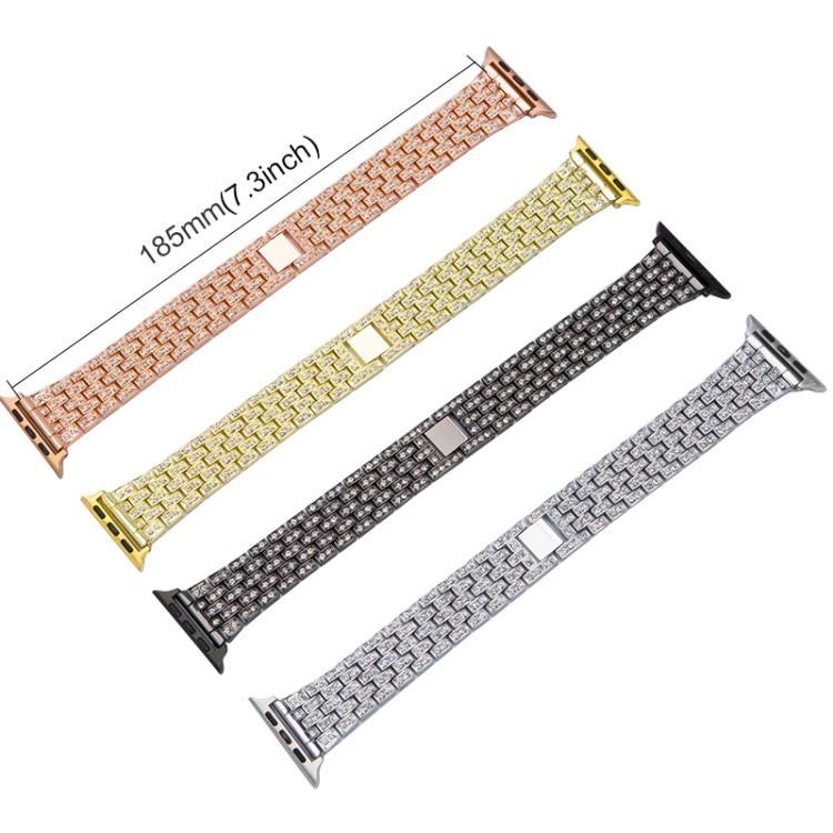 xDfind 五珠全鑽金屬錶帶，適用於 Apple Watch 42 / 44 / 45 / 46 / 49mm，適用於 Apple Watch 38 / 40 / 41 / S10 42mm