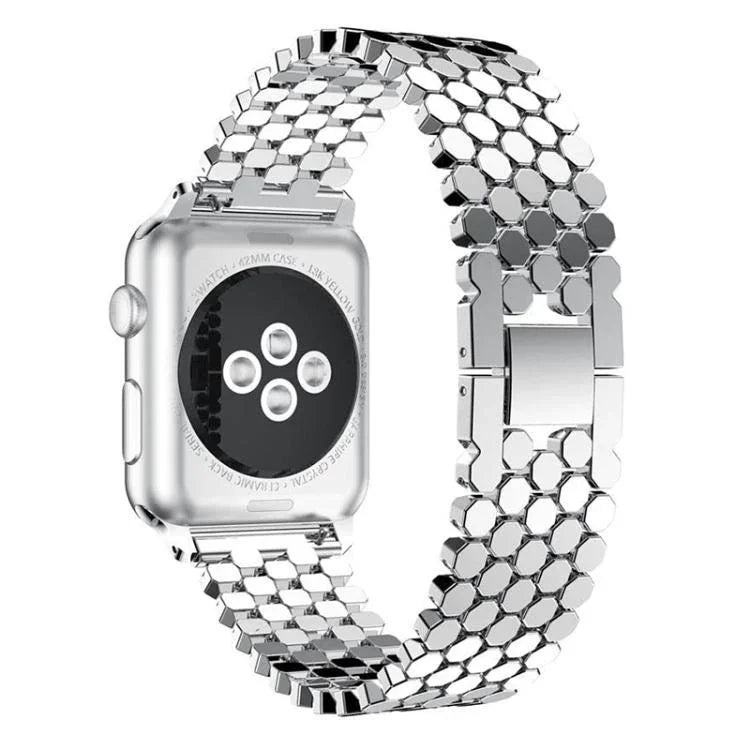 xDfind 魚鱗紋理金屬錶帶，適用於 Apple Watch 42 / 44 / 45 / 46 / 49mm，適用於 Apple Watch 38 / 40 / 41 / S11 42mm