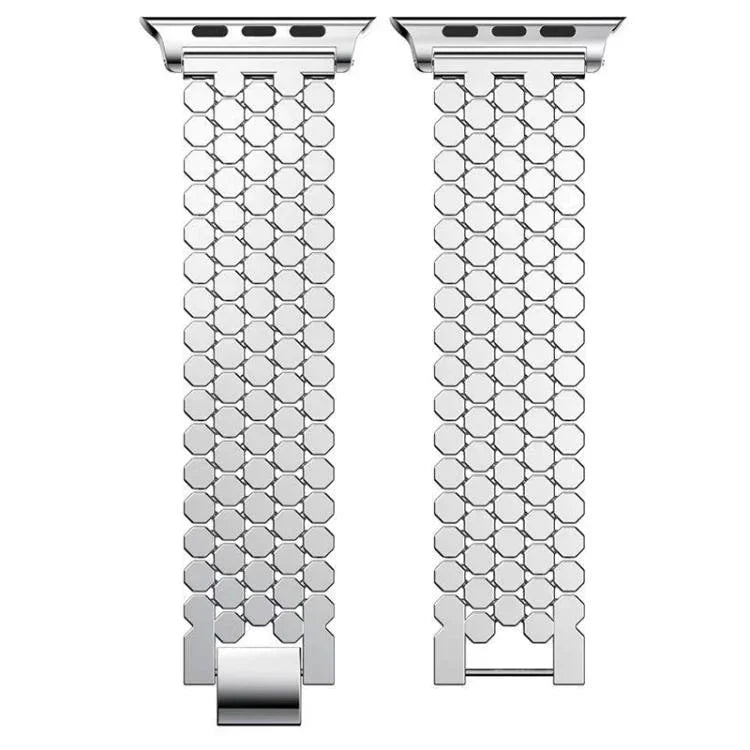 xDfind 魚鱗紋理金屬錶帶，適用於 Apple Watch 42 / 44 / 45 / 46 / 49mm，適用於 Apple Watch 38 / 40 / 41 / S11 42mm