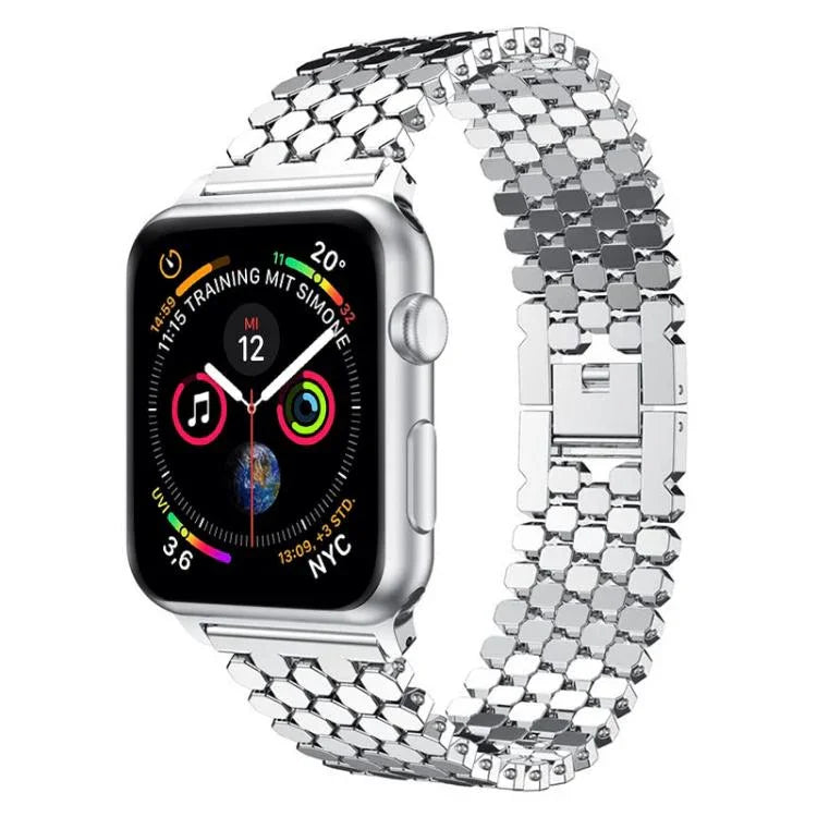 xDfind 魚鱗紋理金屬錶帶，適用於 Apple Watch 42 / 44 / 45 / 46 / 49mm，適用於 Apple Watch 38 / 40 / 41 / S11 42mm