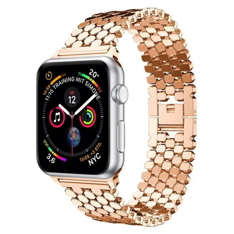xDfind 魚鱗紋理金屬錶帶，適用於 Apple Watch 42 / 44 / 45 / 46 / 49mm，適用於 Apple Watch 38 / 40 / 41 / S11 42mm
