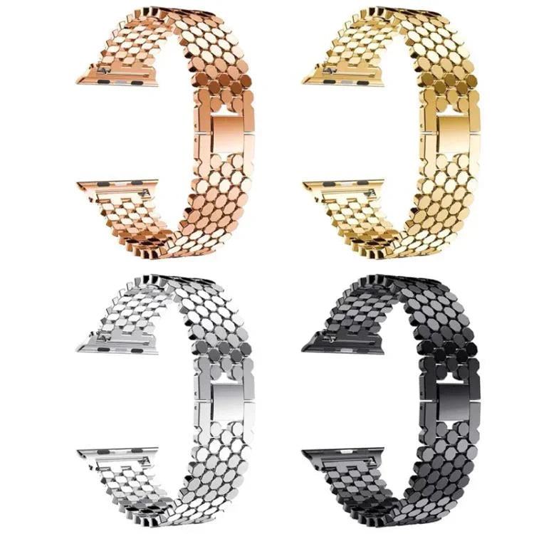 xDfind 魚鱗紋理金屬錶帶，適用於 Apple Watch 42 / 44 / 45 / 46 / 49mm，適用於 Apple Watch 38 / 40 / 41 / S11 42mm