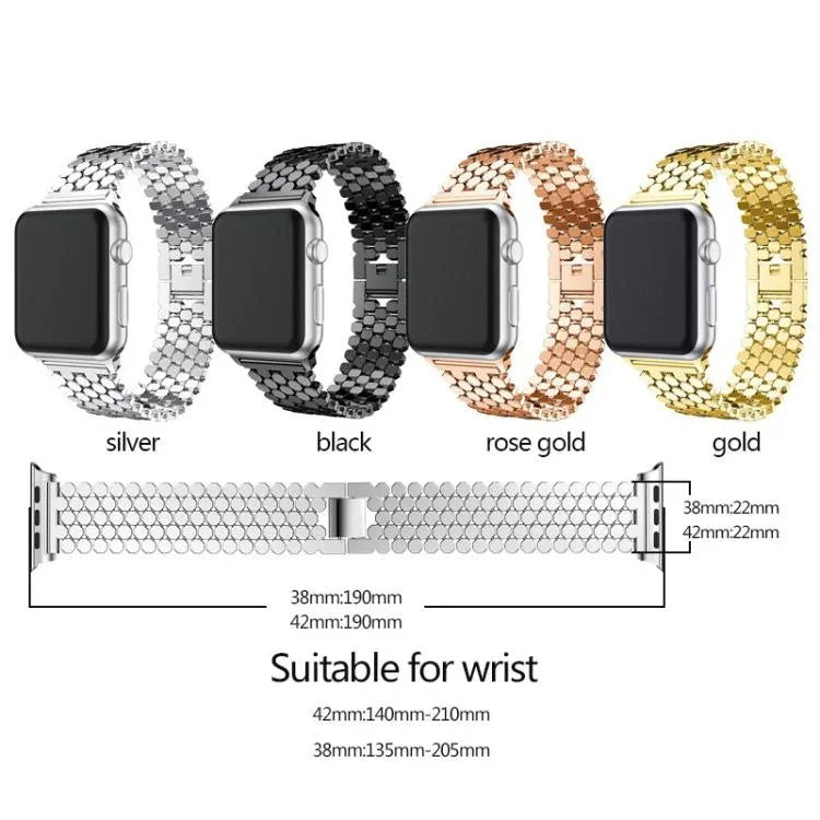 xDfind 魚鱗紋理金屬錶帶，適用於 Apple Watch 42 / 44 / 45 / 46 / 49mm，適用於 Apple Watch 38 / 40 / 41 / S11 42mm