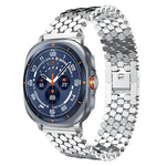 xDfind 魚鱗紋理金屬錶帶，適用於 Samsung Galaxy Watch Ultra/Ultra 2025，Samsung Galaxy Watch8 / 8 Classic，Samsung Galaxy Watch7 / FE / 6 / 5 / 4，Samsung Galaxy Fit3