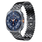 xDfind 魚鱗紋理金屬錶帶，適用於 Samsung Galaxy Watch Ultra/Ultra 2025，Samsung Galaxy Watch8 / 8 Classic，Samsung Galaxy Watch7 / FE / 6 / 5 / 4，Samsung Galaxy Fit3