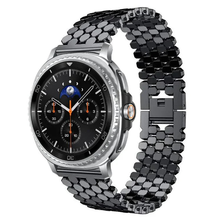 xDfind 魚鱗紋理金屬錶帶，適用於 Samsung Galaxy Watch Ultra/Ultra 2025，Samsung Galaxy Watch8 / 8 Classic，Samsung Galaxy Watch7 / FE / 6 / 5 / 4，Samsung Galaxy Fit3
