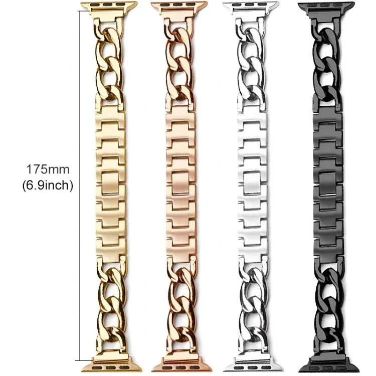 xDfind 牛仔鍊金屬錶帶，適用於 Apple Watch 42 / 44 / 45 / 46 / 49mm