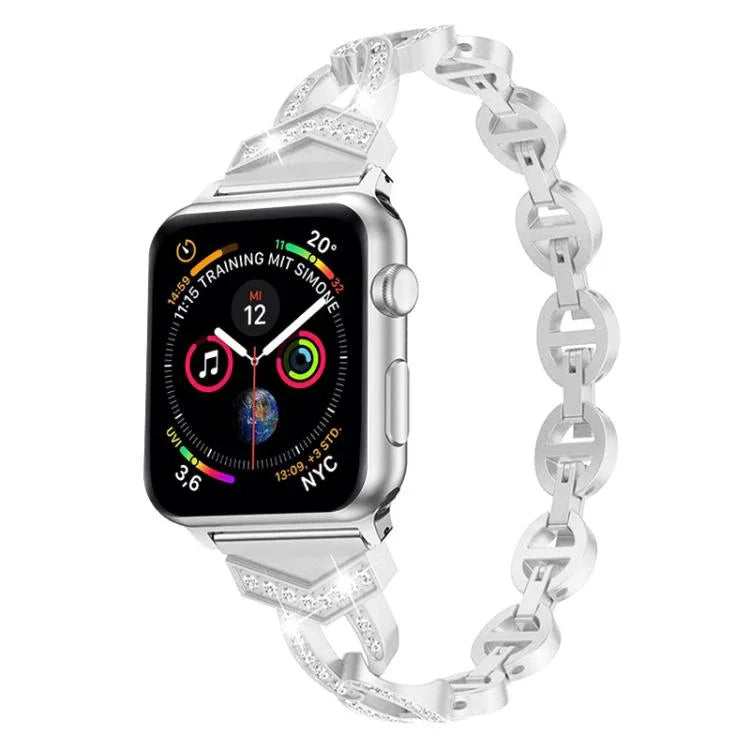 xDfind 鑽石不鏽鋼錶帶，適用於 Apple Watch 42 / 44 / 45 / 46 / 49mm，適用於 Apple Watch 38 / 40 / 41 / S10 42mm