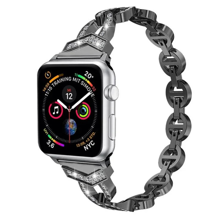 xDfind 鑽石不鏽鋼錶帶，適用於 Apple Watch 42 / 44 / 45 / 46 / 49mm，適用於 Apple Watch 38 / 40 / 41 / S10 42mm