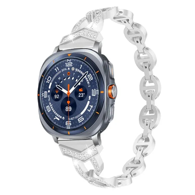 xDfind 鑽石不鏽鋼錶帶，適用於 Samsung Galaxy Watch Ultra/Ultra 2025，Samsung Galaxy Watch8 / 8 Classic