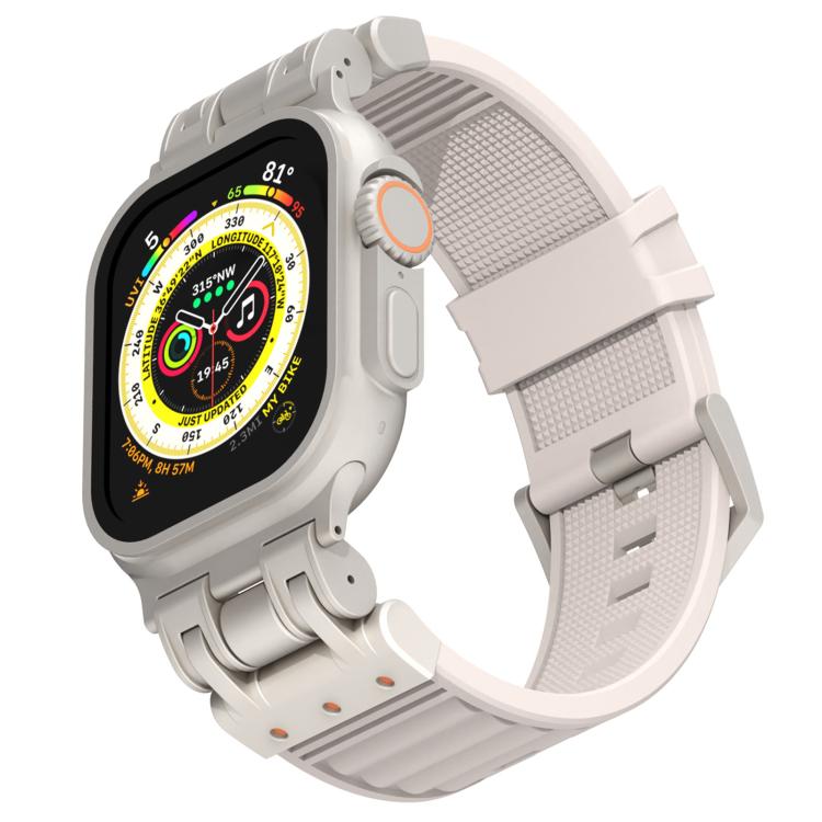 機械條紋紋理矽膠錶帶，適用 Apple Watch 46mm / 49mm / 45mm / 44mm