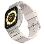 機械條紋紋理矽膠錶帶，適用 Apple Watch 46mm / 49mm / 45mm / 44mm