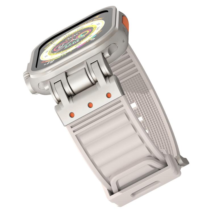 機械條紋紋理矽膠錶帶，適用 Apple Watch 46mm / 49mm / 45mm / 44mm
