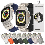機械條紋紋理矽膠錶帶，適用 Apple Watch 46mm / 49mm / 45mm / 44mm