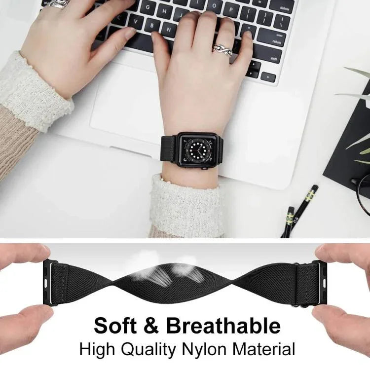 xDfind 可調滑扣彈性尼龍錶帶，適用於 Apple Watch 42 / 44 / 45 / 46 / 49mm，適用於 Apple Watch 38 / 40 / 41 / S10 42mm