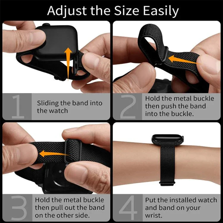 xDfind 梯形扣小腰彈性尼龍錶帶，適用於 Apple Watch 42 / 44 / 45 / 46 / 49mm，適用於 Apple Watch 38 / 40 / 41 / S10 42mm