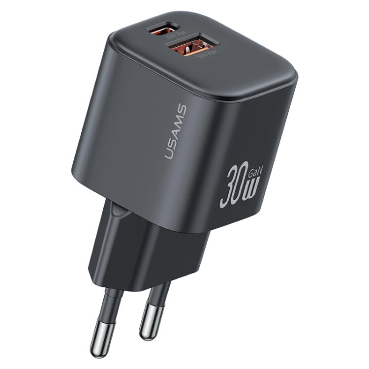 USAMS CC263 30W GaN USB-C / Type-C、USB 雙埠迷你快速充電器，CC263